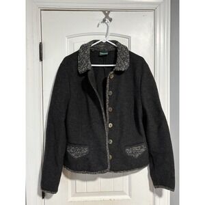 Geiger Austria Women's Black 100% New Wool‎ Jacket & Skirt Size 44 Vintage